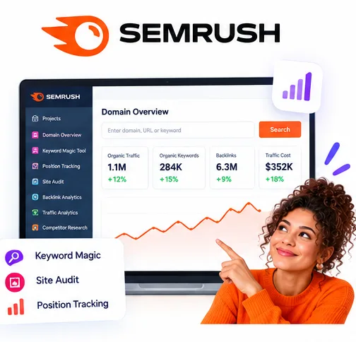 SEMrush group buy: Domain Overview with Keyword Magic, Site Audit and Position Tracking